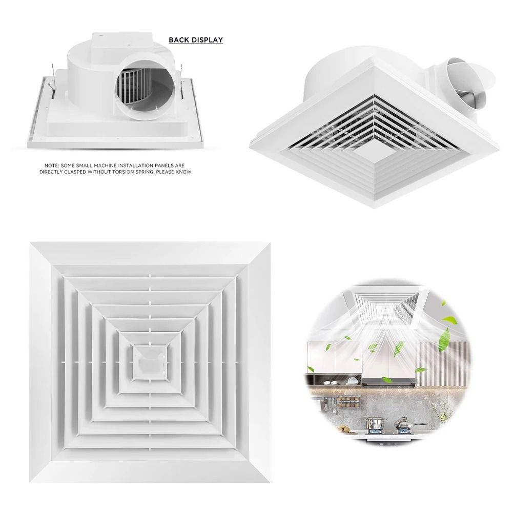 Bathroom Exhaust Fan Integrated Ceiling Ventilation Fans White Powerful ...