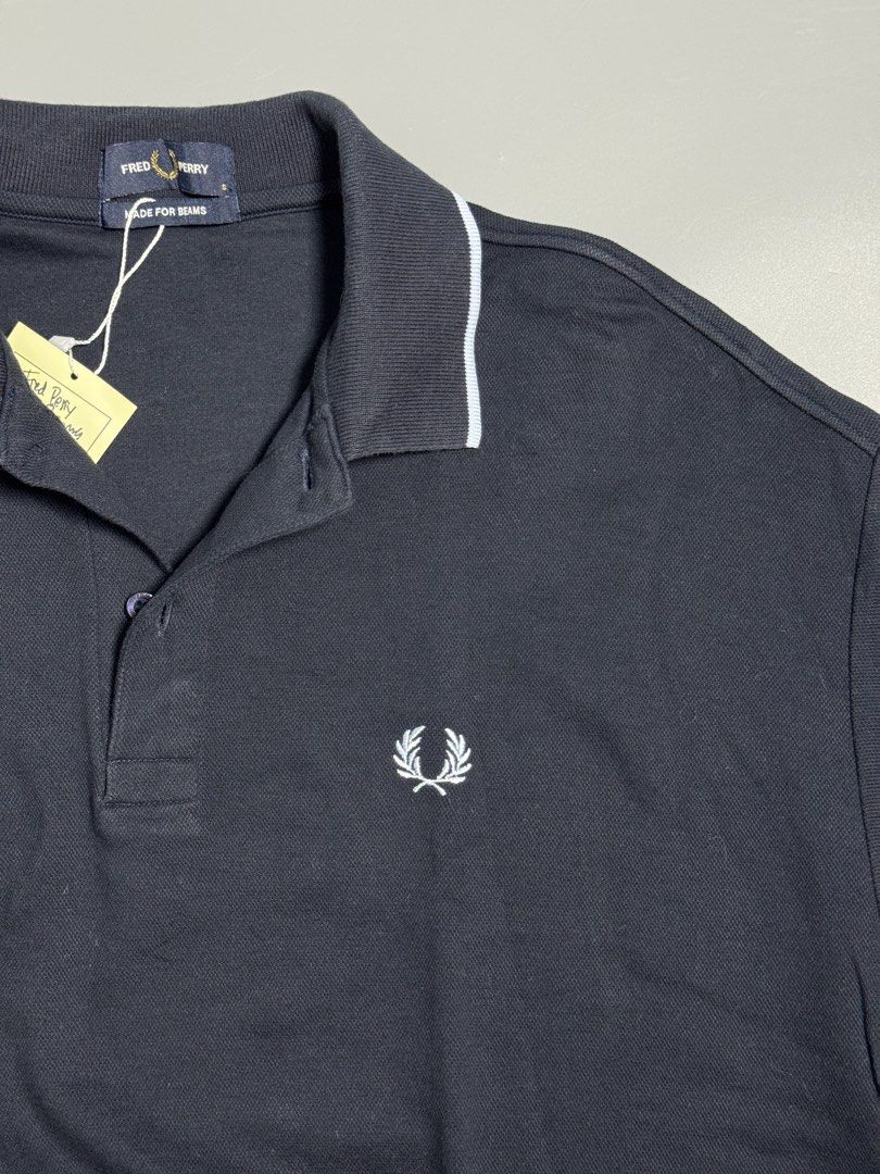Beams collab Fred Perry (Category: Tshirts & Polo Shirts ) located in Las Pinas. Submitted by weryouat (Listing ID 1470015355, Image 3). Description: Fredy Perry X Beams 🚨🚨🚨 Navy Blue Tailored fit by Beams Boxy fit Small on tag Excellent Condition 23"wdith 26"length 2,500 only MOP BPI/GCASH SHIP VIA J&T/Lalamove PAYMENTS FIRST POLICY LAS PINAS📍.