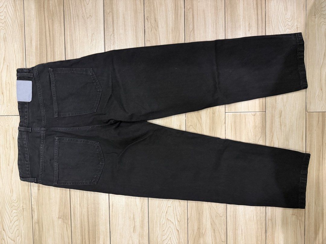 Bershka Black Denim Jeans (Category: Jeans) located in Santa Rosa. Submitted by jericobngo (Listing ID 1469951124, Image 3). Description: - Brand: Bershka - Style: Black denim straight-leg jeans - Size: EUR 40 / USA 31 / MEX 31, fits waist 30-32 - Details: Classic five-pocket design, silver-tone hardware studs, button closure - Condition: Clean wash, no fading, worn only a couple of times - Origin: Made in Bangladesh - Perfect daily staple that m