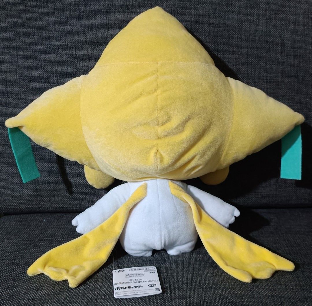 Big Banpresto Pokemon Jirachi Plush (Category: Plushies & Soft Toys) located in San Pedro. Submitted by max__collectibles (Listing ID 1470128190, Image 2). Description: - Item: Banpresto Pokemon Mecha Mofugutto Color Selection Jirachi Plush - Size: Approximately 15 inches tall - Colors: Yellow and white - Authenticity: 100% original Bandai Spirits merchandise (Made in Vietnam) - Material: Super soft plush fabric with high-quality embroidered faci