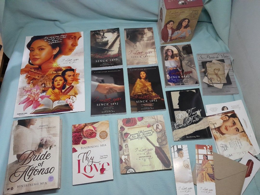 Binibining Mia - ILYS1892| BOA HB | Thy Love Bundle (Category: Storybooks) located in Bulacan. Submitted by heyskawn (Listing ID 1470109696, Image 1). Description: WATTPAD | BINIBINING MIA COLLECTION AVAILABLE UNLESS MARKED AS SOLD • I LOVE YOU SINCE 1892 (ABS-CBN) BOX SET • BRIDE OF ALFONSO HB • THY LOVE • NO ME OLVIDES ILYS1892 MEMORABILIA COMPLETE INCLUSIONS. FROM BOOKMARKS, POSTCARDS, STICKERS, POSTER, AND LETTER. FOR TAKE ALL, ₱2,500 plus lo
