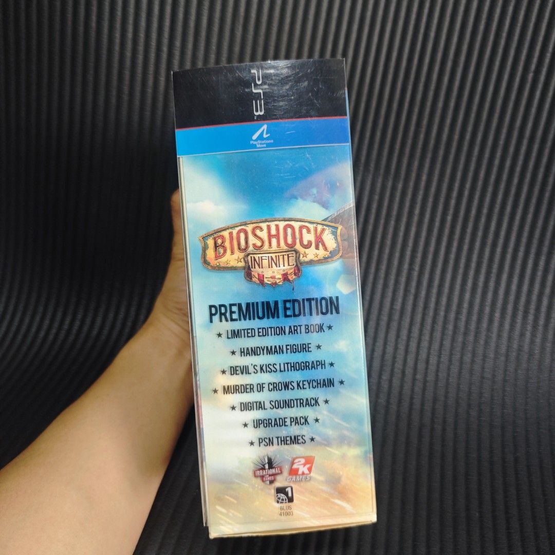 Bioshock Infinite Premium Edition PS3 Game R3 (Category: PlayStation) located in Quezon City. Submitted by shopme_gadget30 (Listing ID 1470021143, Image 3). Description: kindly read the details first for sale fixed price mint condition tested and working with Case and disc game with Manuals with limited artbook and big box with handyman figure with devils Kiss Lithograph with murder of crows keychain with digital soundtrack compatible to ps3 cons