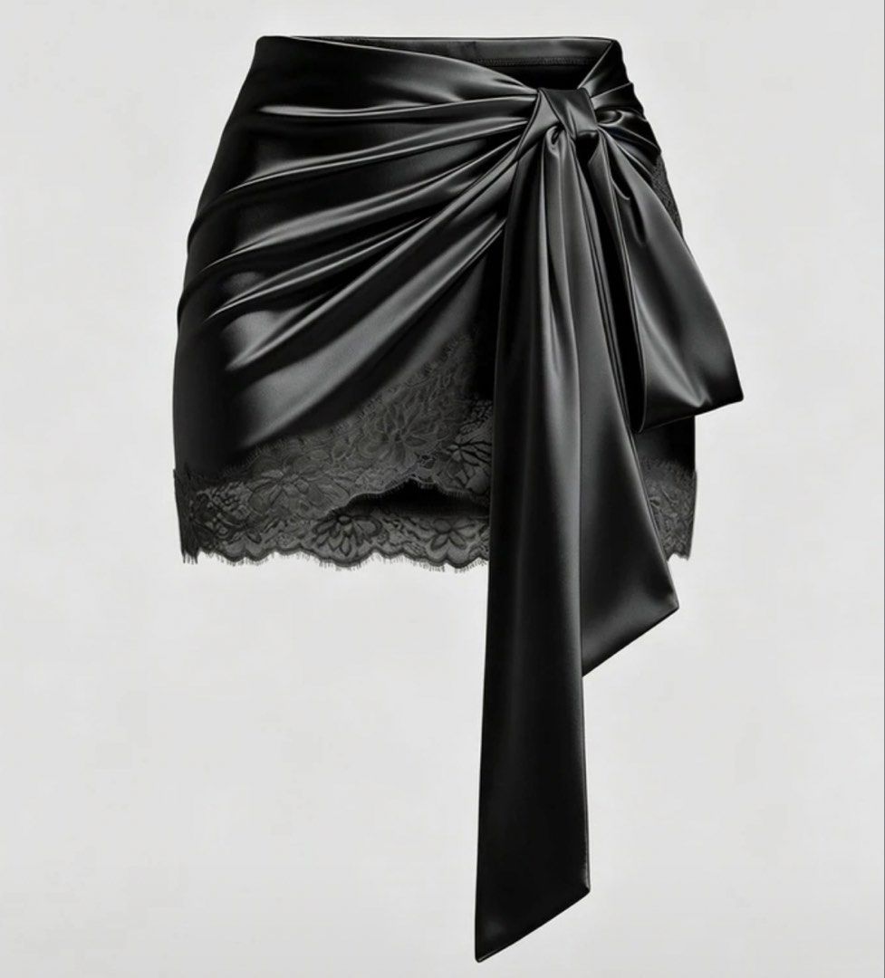 Black Asymmetrical Lace Trim Skirt (Category: Skirts) located in Manila. Submitted by ysa_belly (Listing ID 1470129090, Image 1). Description: - used once - og price: 300.