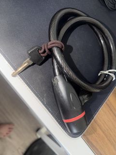 Black Flexible Cable Bike Lock with Key, Sports Equipment, Bicycles ...