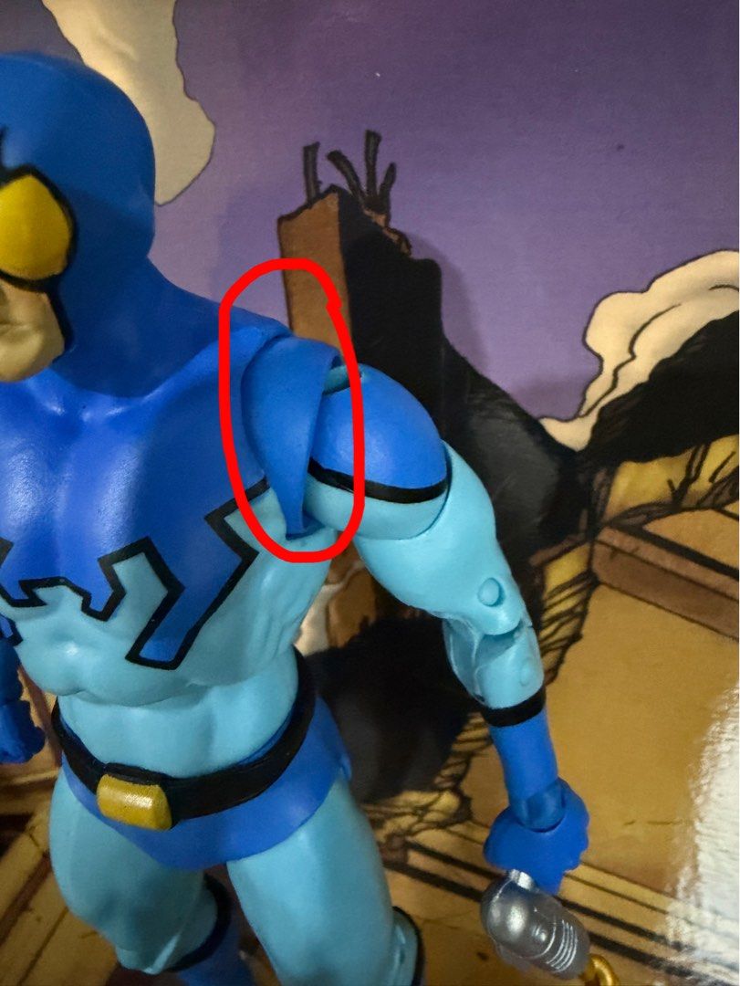 Blue Beetle Gold Label Mcfarlane Toys DC Multiverse (Category: Action & Battle Toys) located in Butuan. Submitted by waynecollects (Listing ID 1470127287, Image 2). Description: ‼️ MINDANAO ‼️ Only known issue: Left shoulder is loose (2nd photo circled) but figure is still posable Can send video to show the issue Displayed only Transparent base not included .