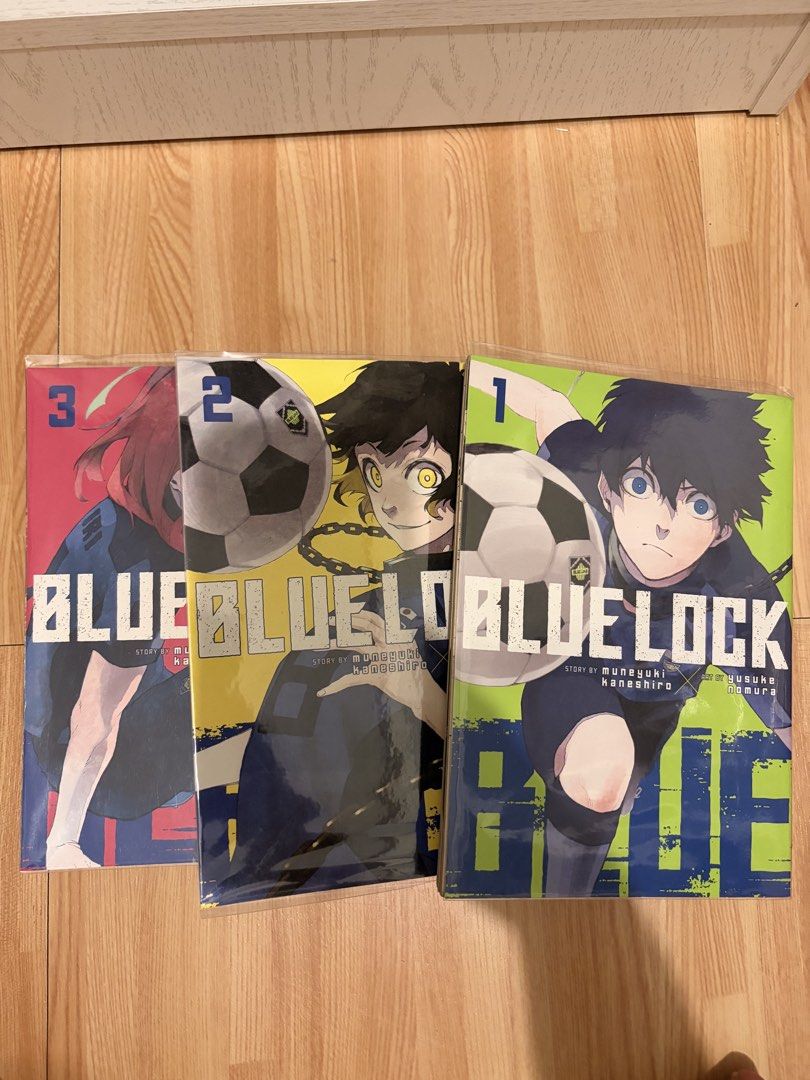 Blue Lock Manga Volumes 1-3 Set (Category: Comics & Manga) located in Batangas. Submitted by lolliebooks (Listing ID 1469950826, Image 1). Description: - Title: Blue Lock Manga (Volumes 1, 2, and 3) - Author: Muneyuki Kaneshiro | Art: Yusuke Nomura - Language: Official English Edition - Condition: Clean pages, intact covers (Very Good) - Set Details: Selling as a bundle only, will not split.