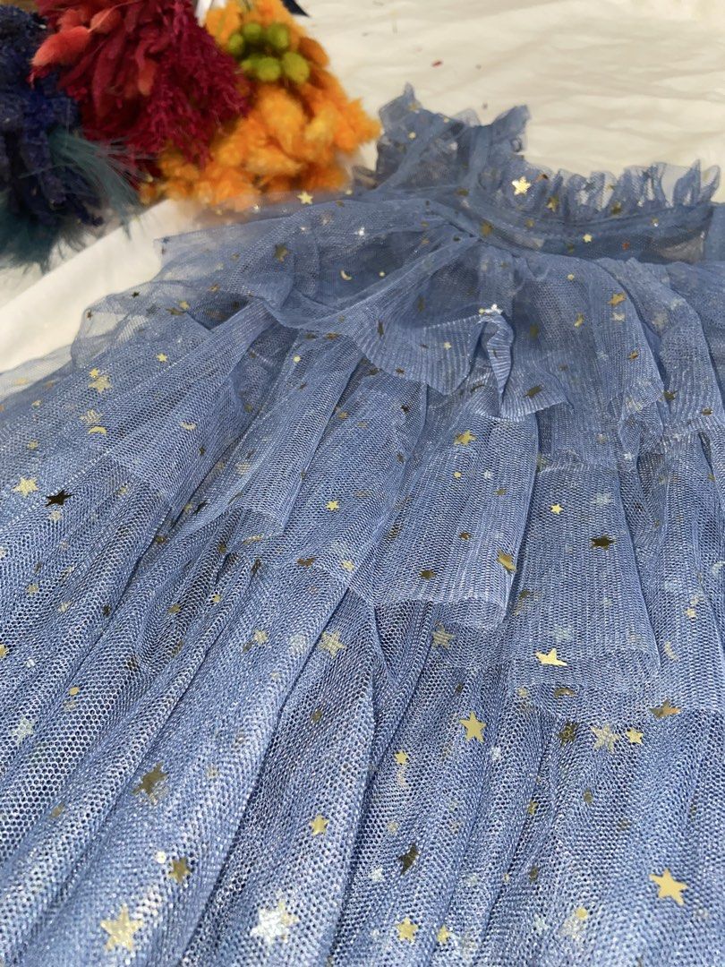 Blue Starry Tulle Princess Dress (Category: Babies & Kids Fashion) located in Manila. Submitted by lilianpoe (Listing ID 1470046144, Image 2). Description: Blue Starry Tulle Princess Dress 3M to 5M old .