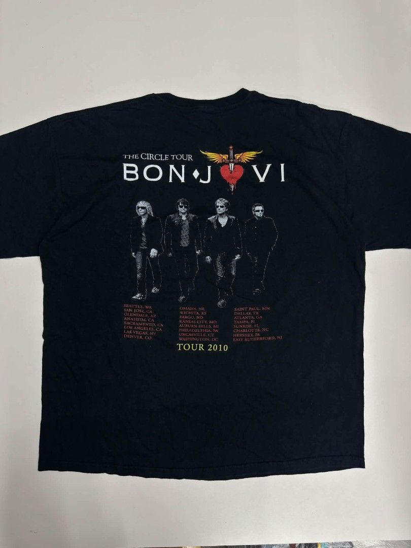 Bon jovi (Category: Tshirts & Polo Shirts ) located in Bulacan. Submitted by reyesjrern52549 (Listing ID 1469964851, Image 2). Description: size XL w24 L 29 very good condition + ship.