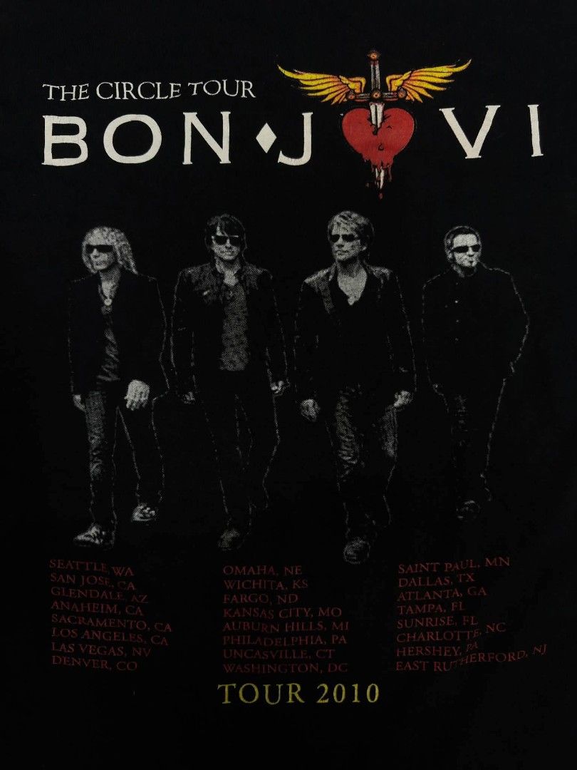 Bon jovi (Category: Tshirts & Polo Shirts ) located in Bulacan. Submitted by reyesjrern52549 (Listing ID 1469964851, Image 3). Description: size XL w24 L 29 very good condition + ship.