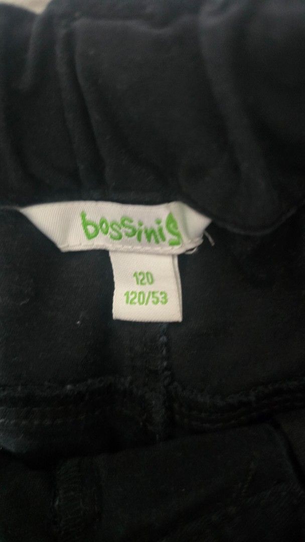 Bossini Black Pants Kids Size 120 (Category: Jeans) located in Cabanatuan. Submitted by belle_1013 (Listing ID 1470026064, Image 3). Description: - Brand: Bossini - Color: Classic Black - Size: 120 - Waist: Elastic waistband for easy dressing - Details: Front button closure and standard pockets - Condition: Clean fabric, perfect for daily wear.