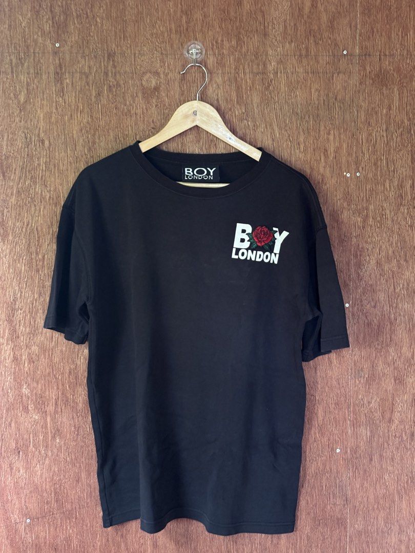 Boy London Rose Embroidered (Category: Tshirts & Polo Shirts ) located in Cabuyao City. Submitted by giothr1ft (Listing ID 1470060145, Image 1). Description: -Width: 23 -Length: 28 -Condition: 10/10 📌Buyers will shoulder the shipping fee.
