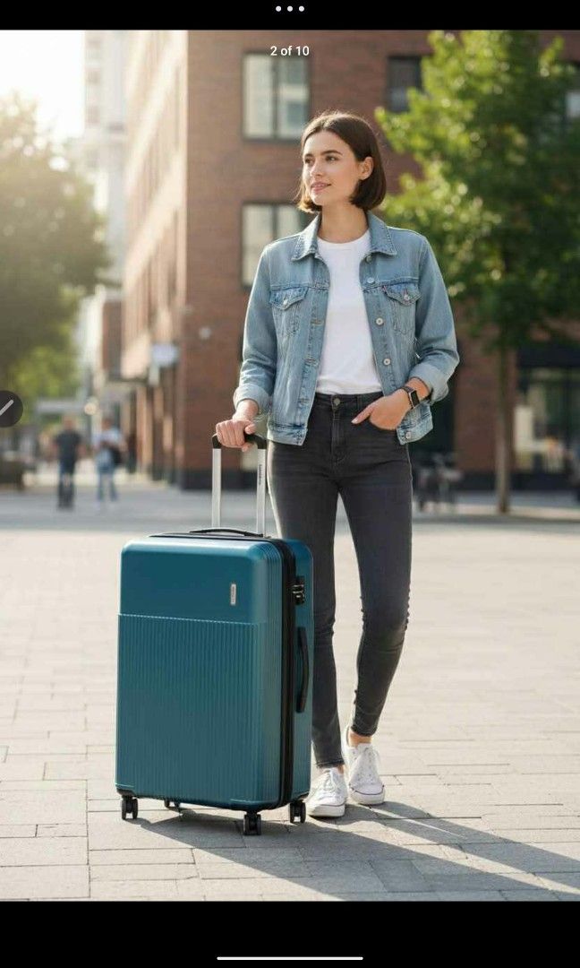 Brand New Azure Samsonite luggage bundle -medium & carry on (Category: Luggage) located in Manila. Submitted by jollyann_b1990 (Listing ID 1470006255, Image 3). Description: Perfect for travelers who need spacious, reliable luggage for longer trips. BUNDLE= 22,000 Size: 26.75” Medium Check-In = 15,500 ✔ Ideal for 5–10 Day Trips ✔ Fits Airline Check-In Requirements ✔ Lightweight and Durable ✔ Smooth Spinner Wheels ✔ Premium Samsonite Quality ✔ 100