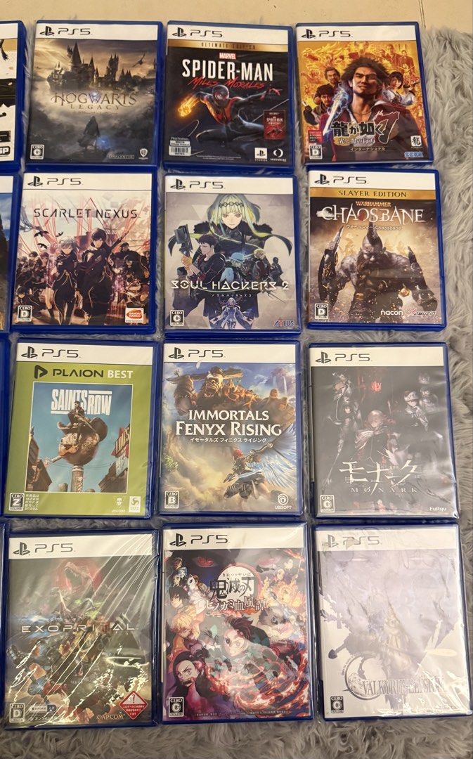 Brand new PS5 games (Category: PlayStation) located in Pasig City. Submitted by audiexx (Listing ID 1470110261, Image 3). Description: 24 PS5 Games Take all for 19k 1500 each PlayStation 5 (PS5) (SOLD) Wo Long: Fallen Dynasty Eiyuden Chronicle: Hundred Heroes Warhammer Chaosbane: Slayer Edition Battlefield 2042 Valkyrie Elysium Steelrising Saints Row (Plaion Best Edition) Immortals Fenyx Rising Wild Hearts Hogwarts Legacy Scarlet Nexus (SOLD) One