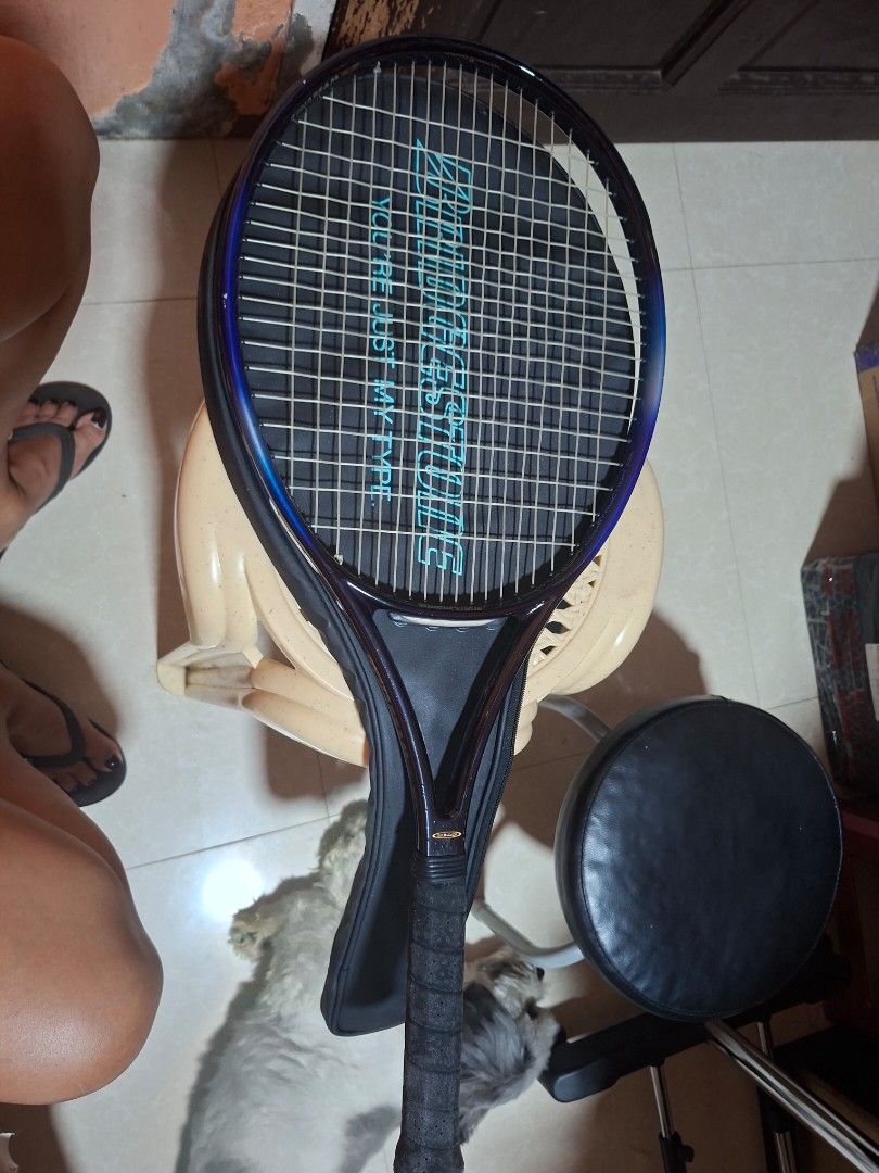 Bridgestone Burst-Forth Tennis Racket 107 Sq In (Category: Racket and Ball Sports) located in Bulacan. Submitted by ourdailyfinds (Listing ID 1470019515, Image 1). Description: 🎾 FOR SALE: VINTAGE 90s BRIDGESTONE BURST-FORTH WIDE BODY 107 💜✨ Price: ₱1,650 ONLY 👀 “You’re Just My Type!” — a vintage racket with personality! Looking for something different from the usual tennis rackets? This Bridgestone Burst-Forth Wide Body is a Japanese-market v