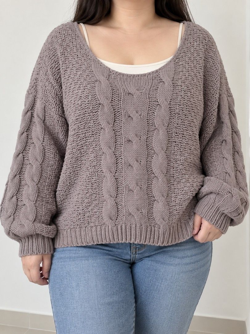 Brown Cable Knit Sweater Size M (Category: Coats, Jackets and Outerwear) located in San Mateo. Submitted by sellbypelle (Listing ID 1470023499, Image 1). Description: Pre loved 🌸 Brand: onetheland (m on tag) Actual Measurements W: 23 (46 bust) L : 23 inch No Issue Location: Rizal 💰 Payment: GCash — pay first 📦 Shipping: + sf via J&T only 🗓️ Batch shipping: Once a week 💡 Actual color may vary slightly due to lighting and screen settings. .