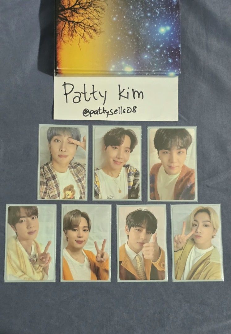 BTS Be Essential Weverse POB Photocards Full Set (Category: K-Wave Merchandise) located in Manila. Submitted by pattysells08 (Listing ID 1470035974, Image 1). Description: - Onhand - Complete set of 7 official BTS photocards from the BE album era - Includes RM, Jin, Suga, J-Hope, Jimin, V, and Jungkook - Meticulously stored in protective clear sleeves immediately after unboxing - 100% authentic and well-maintained.