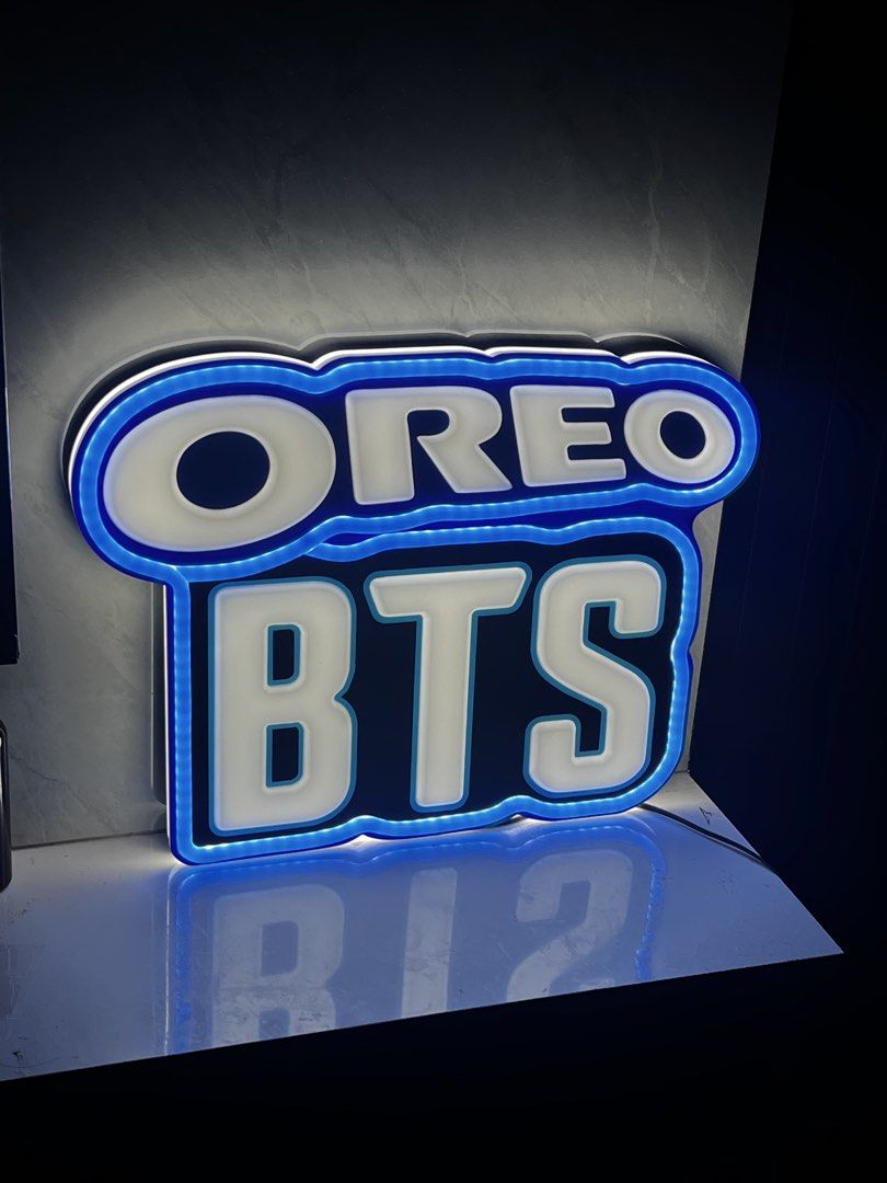 BTS X OREO ICONIC NEON LIGHT SIGN, Furniture & Home Living, Lighting ...
