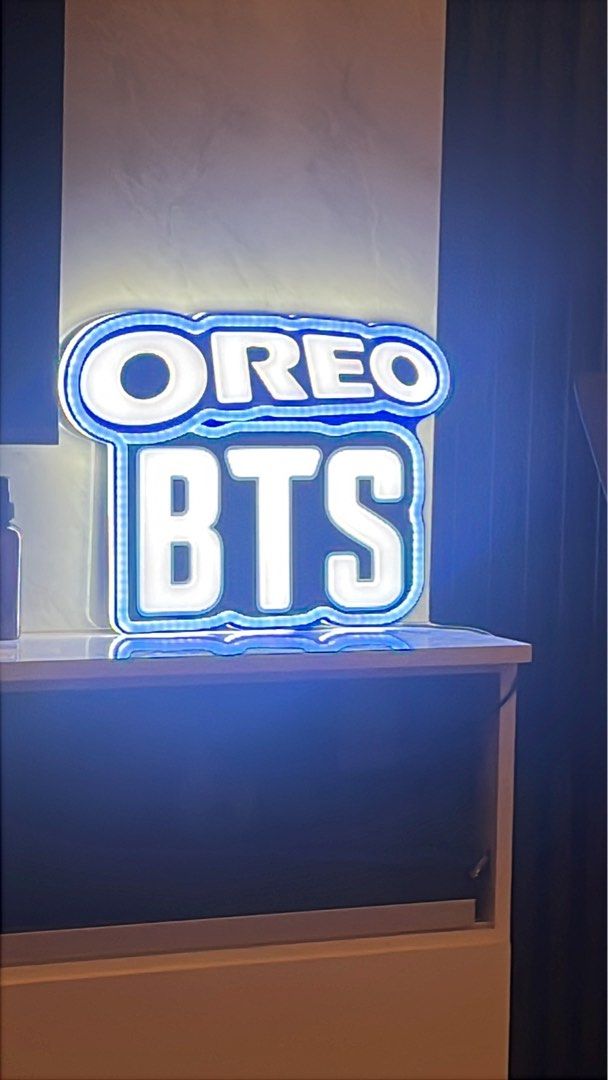BTS X OREO ICONIC NEON LIGHT SIGN, Furniture & Home Living, Lighting ...