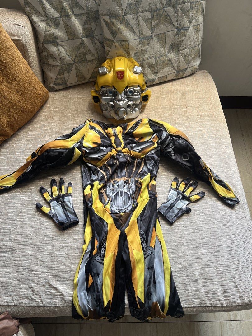 Bumblebee child costume set (Category: Babies & Kids Fashion) located in San Jose del Monte. Submitted by preloveditems1230 (Listing ID 1470076647, Image 2). Description: -36 inches - US Bought Original - Great for parties, birthdays, and themed events - Transformers Bumblebee Child Costume: Complete set with detailed yellow-black printed bodysuit and matching mask - Condition: Ready to use for your next big celebration - Mode of Payment: GCash o