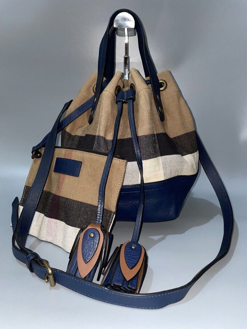 Burberry Heston Bucket Bag (Category: Luxury Bags & Wallets) located in Manila. Submitted by astral_ (Listing ID 1470074145, Image 1). Description: Burberry Heston Bucket Bag Size: Medium Condition: Lightly used Issue: minor signs of wear Dimes Width: 10 in Height: 11 in Depth: 7 in Price: 6,500 shipped.