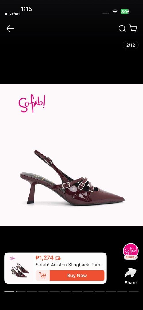 Burgandy Pump Heels (Category: Heels) located in Pasig City. Submitted by serena.vw (Listing ID 1470122050, Image 2). Description: brand: sofab - so tibay (2.5 inch) - classy and chic - not wiggly - perfect for office girlies - comfy - di masakit sa paa.