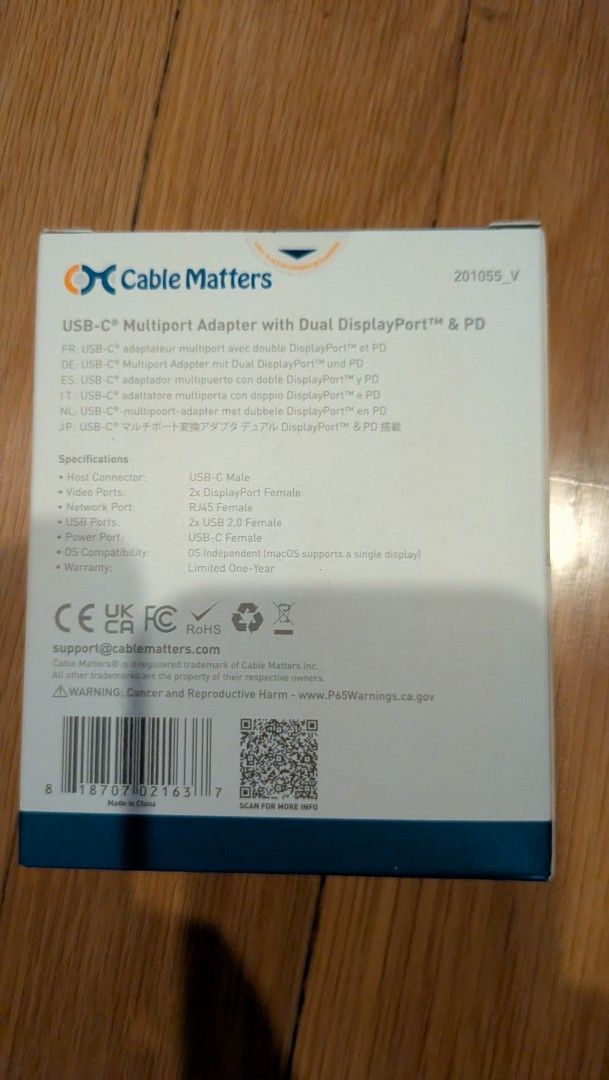 Cable Matters USB-C Multiport Adapter Dual DisplayPort PD, Computers ...