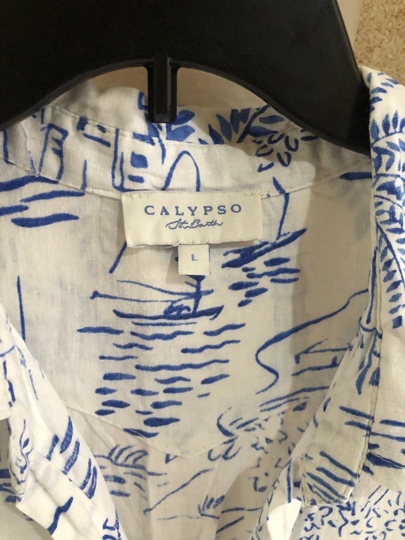 CALYPSO St BARTH summer top (Category: Blouses) located in Santa Rosa. Submitted by eceldg05 (Listing ID 1469994776, Image 3). Description: CALYPSO ST BARTH Medium/ large Linen fabric Semi crop polo short sleeve Excellent.