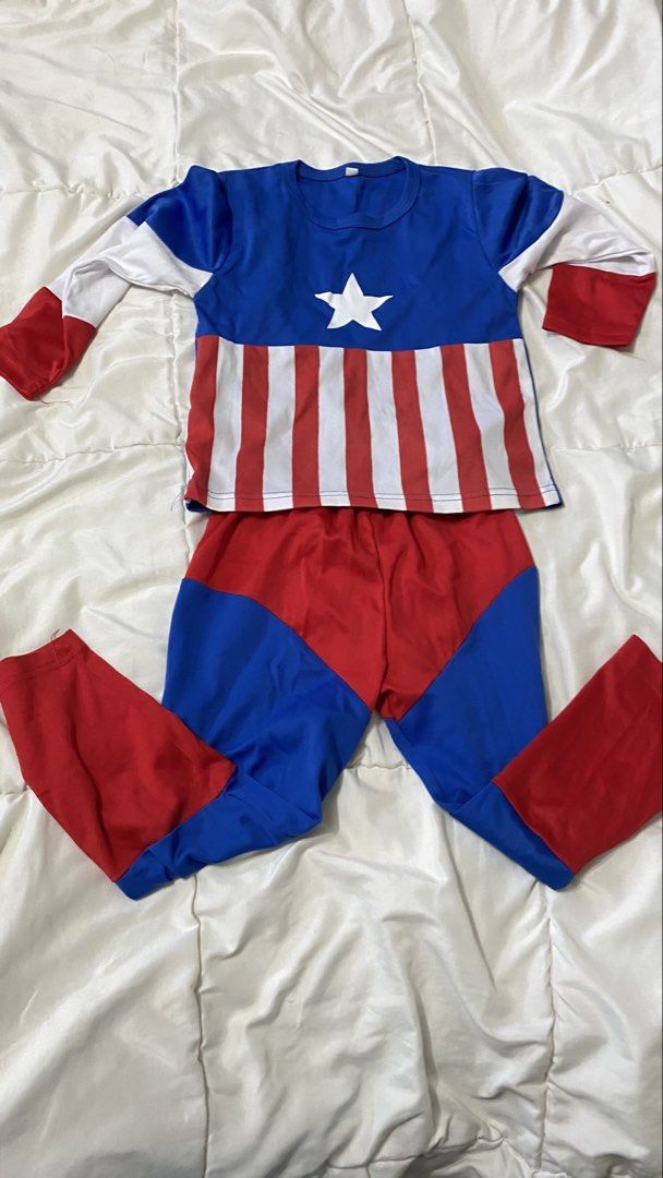 Captain America Costume (Category: Babies & Kids Fashion) located in Paranaque City. Submitted by closetclub308 (Listing ID 1470138649, Image 1). Description: Captain America Size: 5 on tag Used.