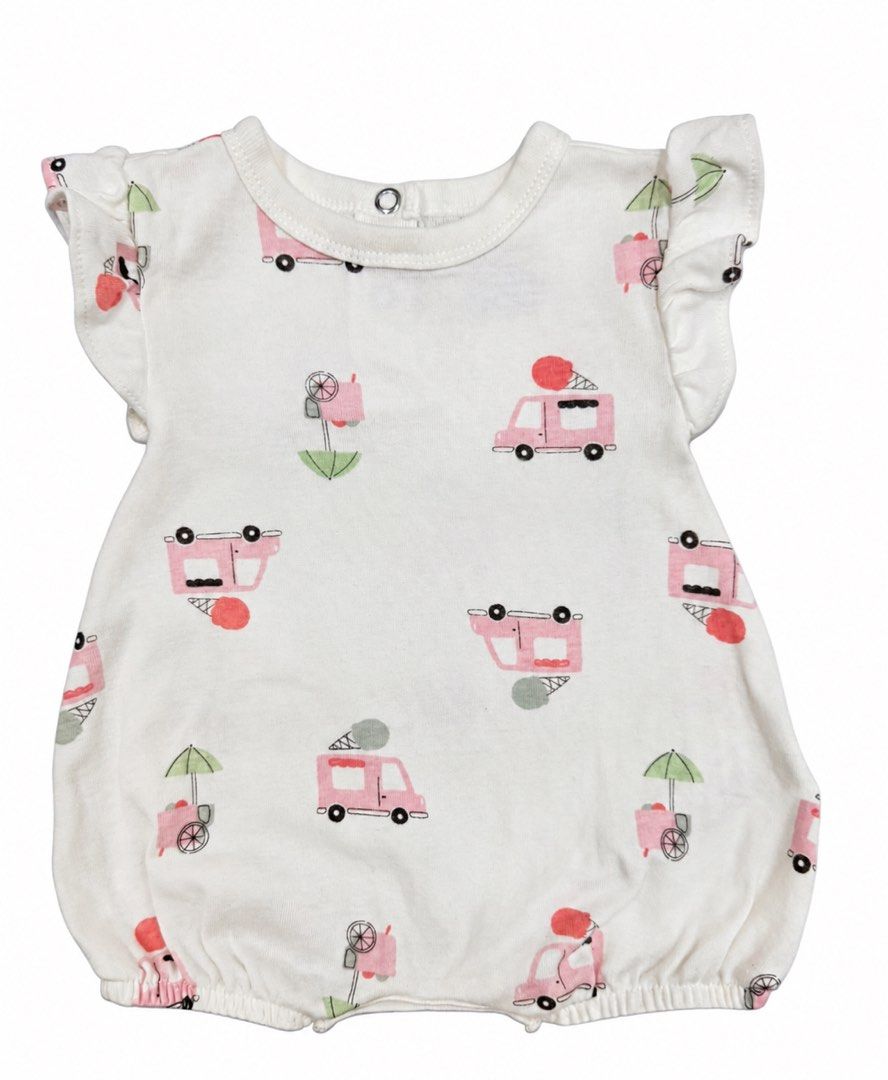 Carter’s Romper (Newborn) (Category: Babies & Kids Fashion) located in Angeles City. Submitted by aeapreloved (Listing ID 1470037120, Image 1). Description: Carter’s Newborn Romper 🌸 • Size: Newborn (0M) • White with a cute pastel print • Soft, lightweight fabric • Short sleeves with an easy-to-wear design • Snap-button closure for convenient dressing and diaper changes • Made in Vietnam Preloved baby clothes, perfect for everyday wear! 💕.