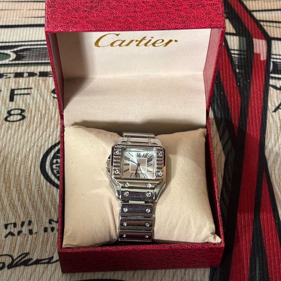 Cartier Santos Top-Grade Replica Watch. (Category: Men's Watches) located in Manila. Submitted by babaengmaypangarap (Listing ID 1469997346, Image 1). Description: LAST PRICE NA ₱3,000 AND PM LANG IF INTERESTED WALA NA TATAWAD.