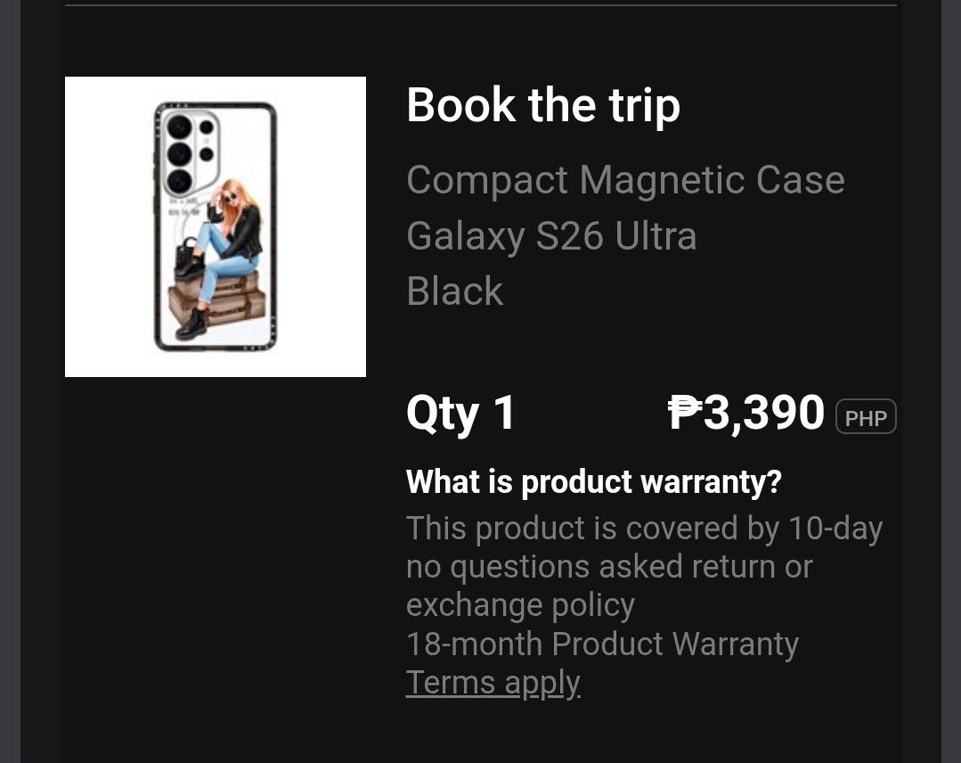 Casetify S26 Ultra Phone Case (Category: Cases & Sleeves) located in Pasay City. Submitted by chingobuga (Listing ID 1470099631, Image 2). Description: .