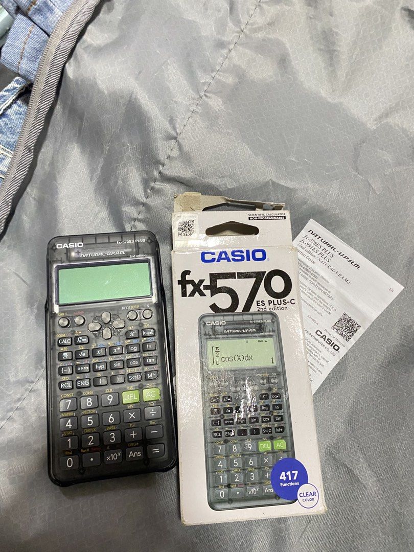 Casio fx-570 ES Plus-C A TRANSPARENT (2nd Edition) (Category: Stationery & School Supplies) located in Manila. Submitted by luhrahh_04 (Listing ID 1470118192, Image 1). Description: Inclusions: - Box - Manuals - Calculator Reason for selling: - No longer needed for boards. Only used during my 4th year in college. Meet-up location: - Tanauan City - SM Sto. Tomas - If you’re from Manila, we can do a meet-up around Taft, but only during the first we