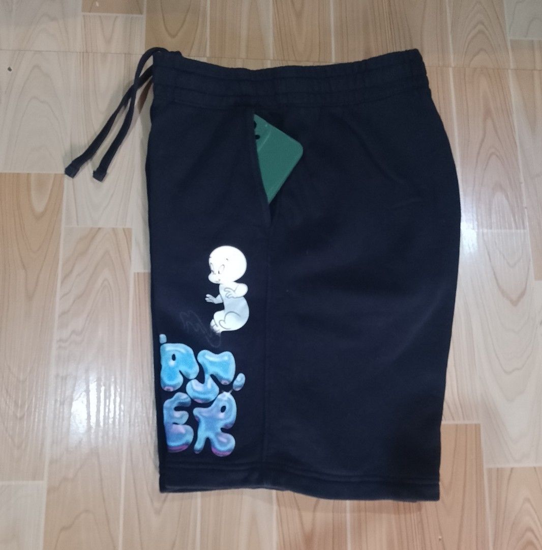 Casper Black Sweatshorts H&M Collaboration (Category: Shorts) located in San Jose del Monte. Submitted by azetor (Listing ID 1469991803, Image 1). Description: Black sweatshorts with Casper the Friendly Ghost graphic on the leg. Cool bubble letter font spells out Casper. Elastic waistband with adjustable drawstring cords. Made from comfortable fleece cotton material. Includes two side pockets. Official H&M collaboration merchandise. Great casual 