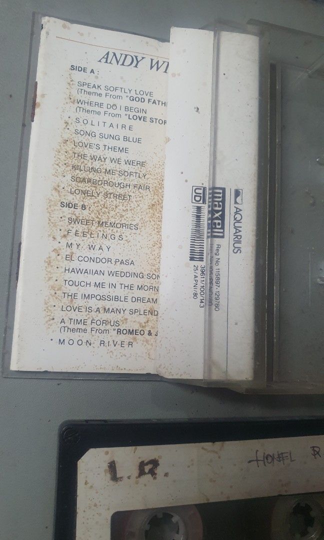 Cassette Tape (Category: Vintage Collectibles) located in Tarlac. Submitted by gunz__ (Listing ID 1470006428, Image 2). Description: Andy Williams cassette Visual wear/issues; untested if working ₱250 + shipping fee (shipped via J&T) MOP: Gcash PM if interested.