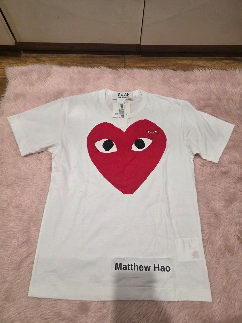 Cdg play tshirt (Category: Tshirts & Polo Shirts ) located in Manila. Submitted by machoxmatt (Listing ID 1470067730, Image 1). Description: brandnew (below srp) size: small (w18, L26) mop:bdo/gcash shipping at buyer's expense.
