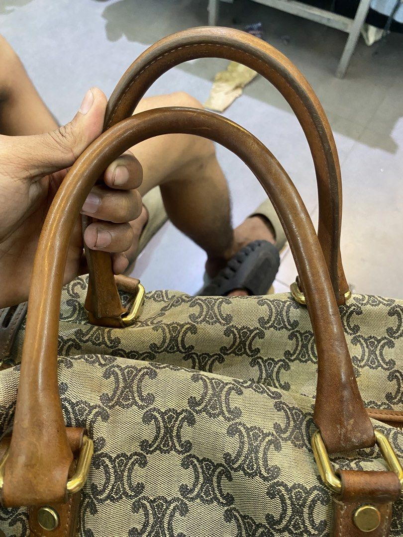 Celine Macadam Monogram Boston Handbag Brown Canvas Leather (Category: Luxury Bags & Wallets) located in Manila. Submitted by 5treetw3ar (Listing ID 1470003506, Image 3). Description: - Authentic vintage Celine Boston bag - Classic brown Macadam monogram canvas with brown leather trim and dual top handles - Features a secure zip top closure and hanging clochette charm - Roomy interior, perfect for everyday use - Condition note: Shows noticeable w