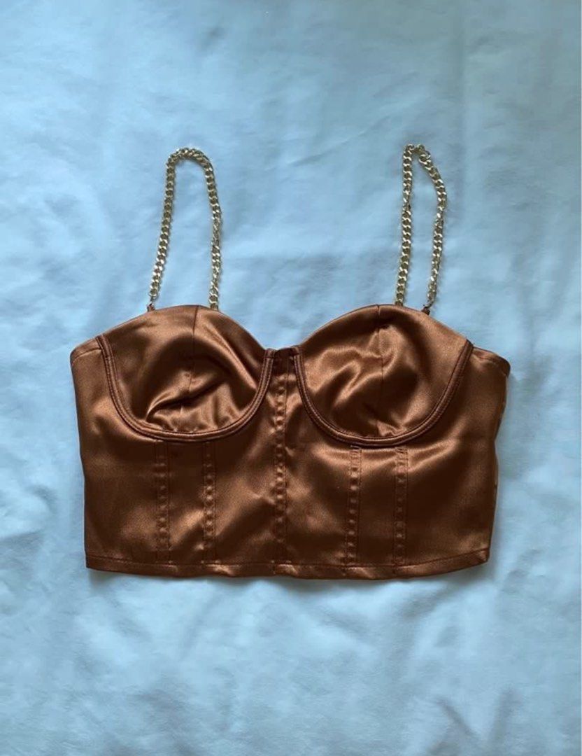 Chain strap in satin cami top (Category: Sleeveless) located in Manila. Submitted by declutterbylish (Listing ID 1469987939, Image 2). Description: .
