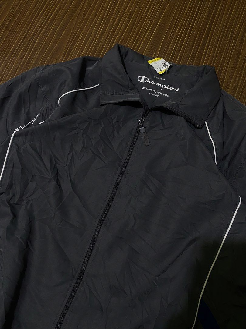 Champion Authentic Apparel Full-Zip Windbreaker Track Jacket (Category: Activewear) located in Bansalan. Submitted by cjs_thrift (Listing ID 1470087729, Image 2). Description: - FIT XL - DIMENSIONS: 25 by 28 - COLOR RATE:9.9/10 - VERY GOOD CONDITION - NO ISSUE - COMPLETE TAGS - NEED WASH.