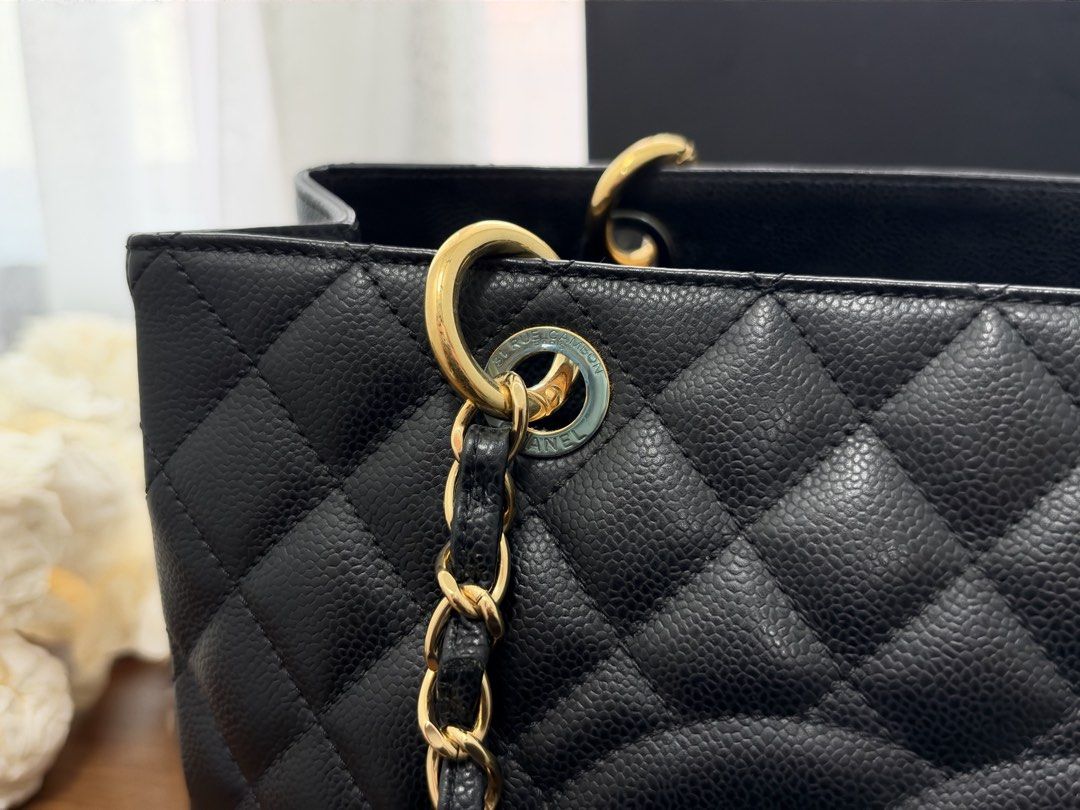 Chanel Black Caviar Quilted Grand Shopping Tote GST, Luxury, Bags ...