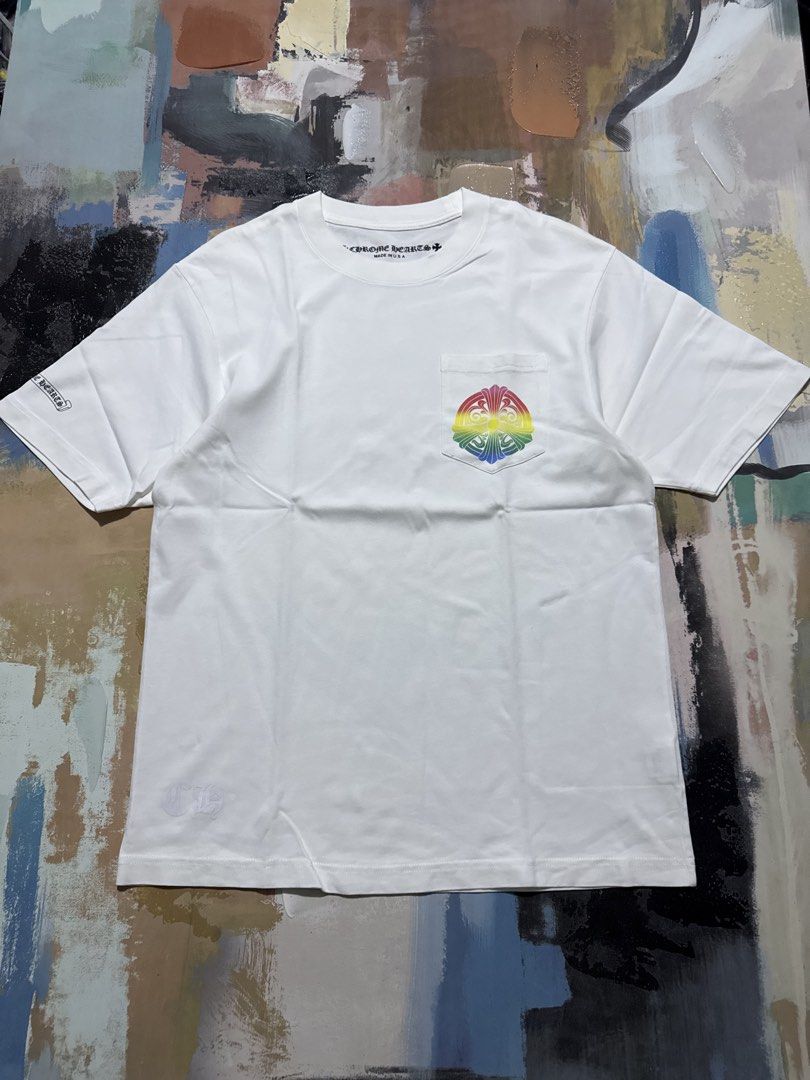 Chrome Hearts pocket tee (Category: Tshirts & Polo Shirts ) located in Las Pinas. Submitted by thrftmnl. (Listing ID 1469963553, Image 1). Description: Chrome hearts pocket tee Size: Small on tag (fits Medium) Dimes Width: 20.5 Length: 27.5 Issue: none.