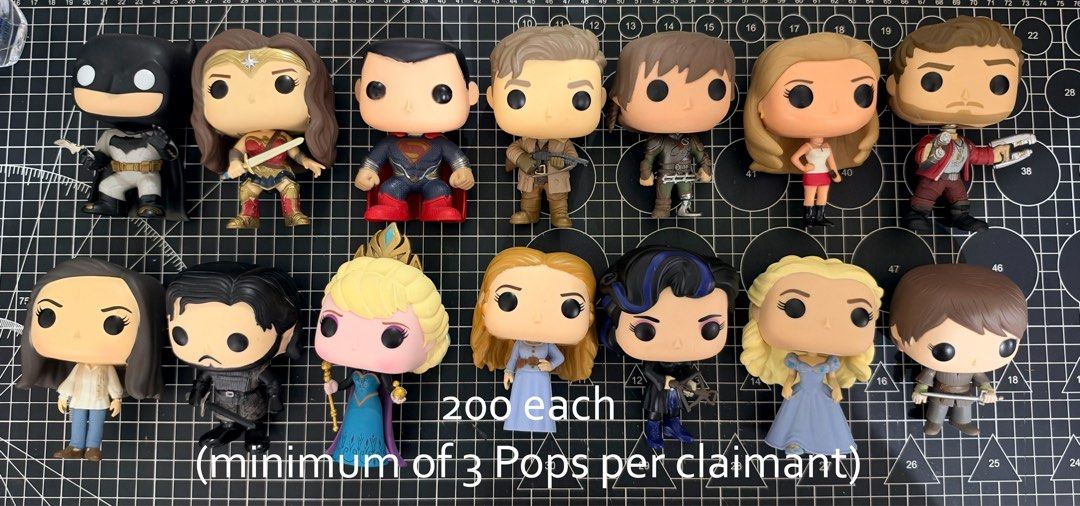[CLEARANCE SALE] Assorted Funko Pops (Category: Figurines & Statues) located in Quezon City. Submitted by touchhertrigger (Listing ID 1470102889, Image 3). Description: 🔔 MAY TAKE LOWER OFFERS IF GETTING 5+ POPS 🔔 - 400 for boxed (except Superman and Unmasked Cap); 200 for OOTB (min of 3 claims per buyer) - ❌ sensitive collectors. wysiwyg. listed = available. prices = final. payo w/in 24 hours Please do not message if uncertain, not ready with 