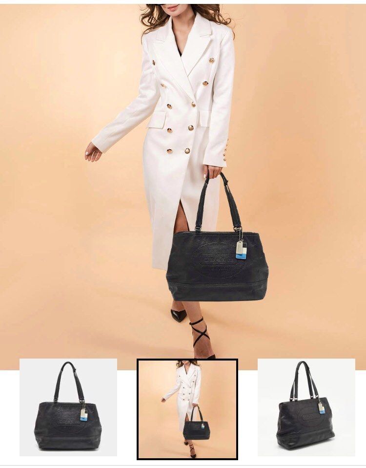 COACH HAMPTON BLACK LEATHER BAG (Category: Shoulder Bags) located in Marikina City. Submitted by minimalistmanila (Listing ID 1469958752, Image 2). Description: -New Authentic Coach Hampton perforated black leather tote bag. Features embossed logo, hang tag, double handles and a zippered main compartment. Perfect for everyday use. -Bought in Coach store in Singapore years ago but never used. Comes with authenticity card, bag tags, price tag and d