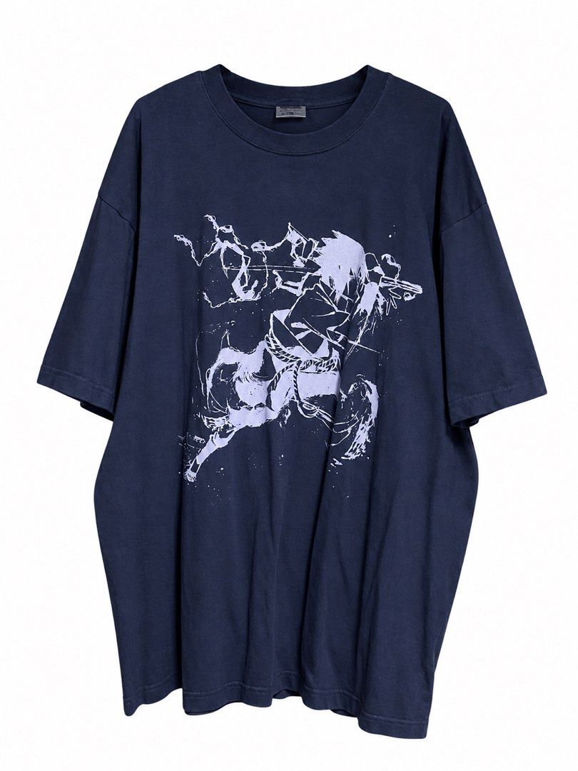 COSPA Naruto Sasuke Uchiha Graphic Shirt (Category: Tshirts & Polo Shirts ) located in Manila. Submitted by 2002kid (Listing ID 1469957497, Image 1). Description: - Authentic COSPA Naruto graphic t-shirt - Color: Indigo Blue - Design: Dynamic Sasuke Uchiha artwork on chest with lightning details and stylized lettering on back collar - Material: 100% soft and comfortable cotton - Size: XL - Dimes - Width: 24 - Length: 30 - issue: None Ready to use