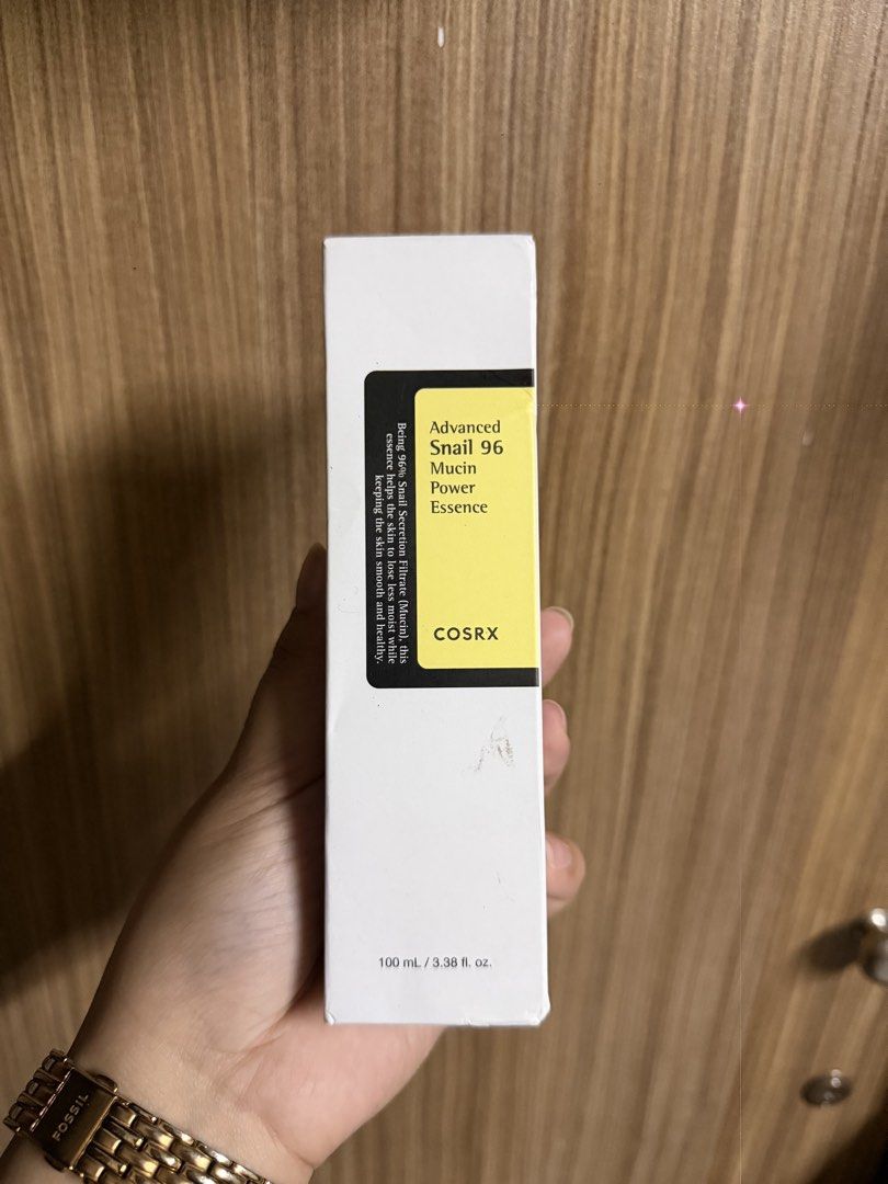 COSRX Advanced Snail 96 Mucin Power Essence 100ml (Category: Face Care) located in Baguio. Submitted by rx.sss (Listing ID 1469953913, Image 1). Description: - Product: COSRX Advanced Snail 96 Mucin Power Essence - Size: 100ml - Condition: Brand new, unopened box - Origin: Made in Korea - Key Benefit: Contains 96% snail secretion filtrate for deep hydration and smooth skin - Batch Number: W12070 - Expiration Date: 2028-12-10.