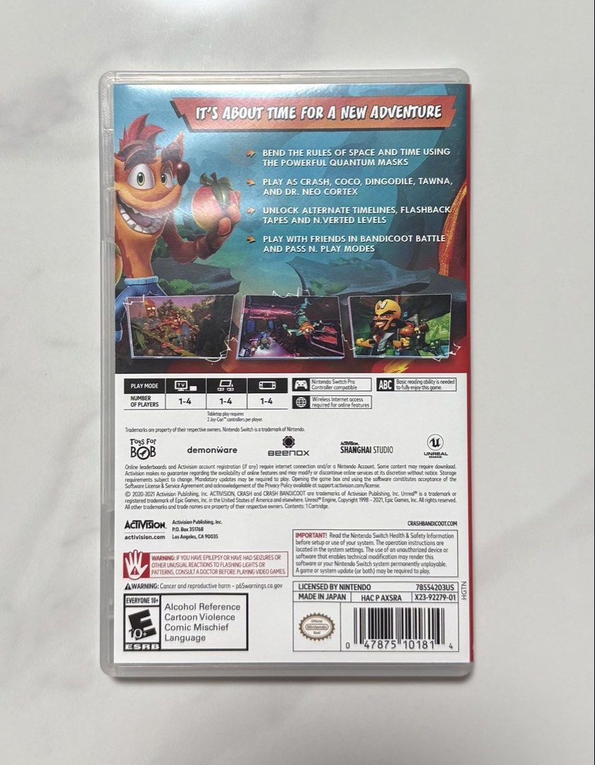 Crash Bandicoot 4: It's About Time (Category: Nintendo) located in Mandaluyong City. Submitted by akebns05 (Listing ID 1470065893, Image 2). Description: Crash Bandicoot 4: It's About Time for Nintendo Switch 📍Mandaluyong .