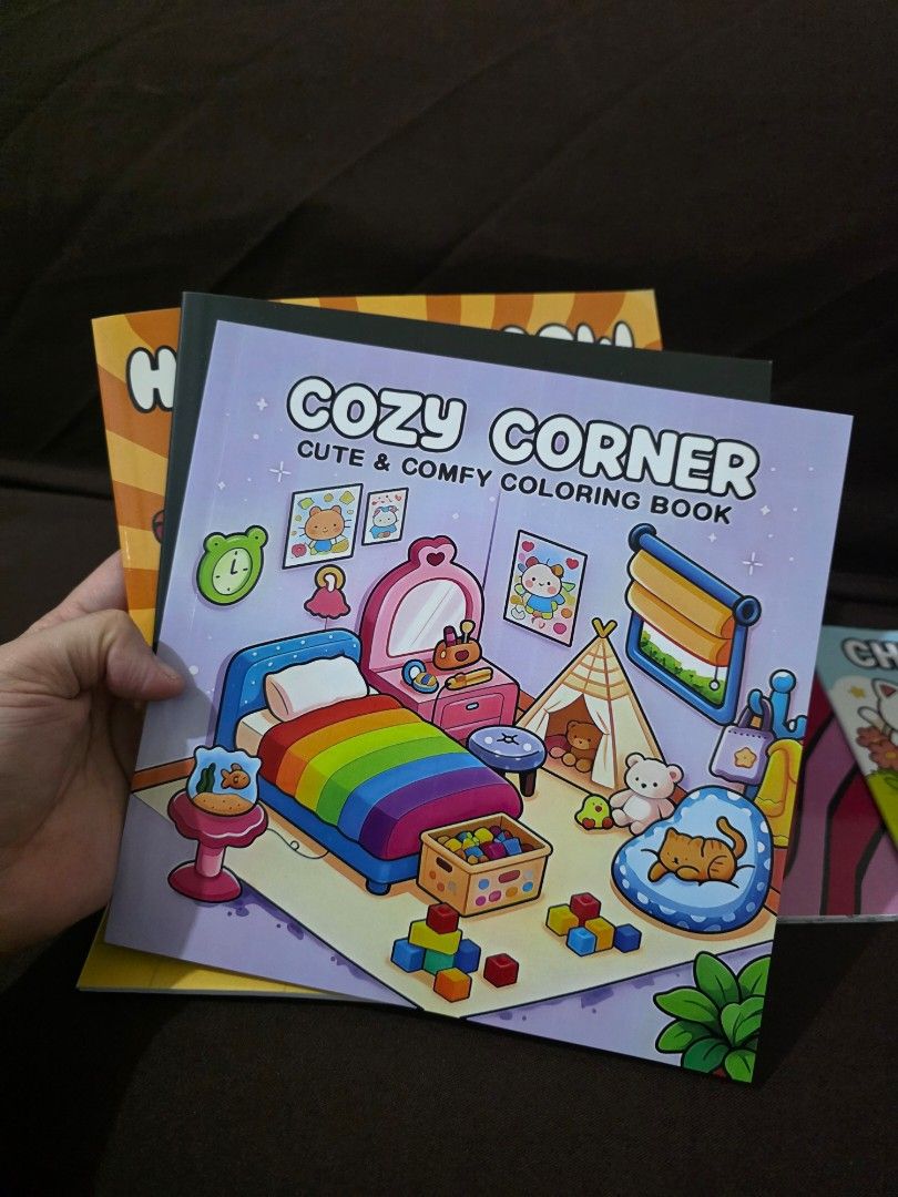 Cute and Cozy Coloring Books (Category: Children's Books) located in Mandaluyong City. Submitted by kendykeyn (Listing ID 1470094789, Image 1). Description: - Bundle of relaxing coloring books with cute themes like cats, cozy corners, and self-love - Variety of titles included in the lot - Suitable for use with both markers and colored pencils - Great, fun activity for lazy weekends or relaxing evenings at home - Brand new and ready to ship.