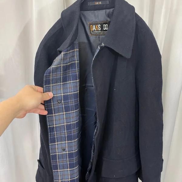 DAKS Coat (Category: Coats, Jackets and Outerwear) located in Singapore. Submitted by bunjangpartners (Listing ID 1470103498, Image 1). Description: DAKS Coat Size: Marked as M Condition: Clean with slight signs of use [Detailed Size] Shoulder + Arm: 75cm Total Length: 88cm Chest: 60cm Shipping fee 3,000 KRW (6,000 KRW for Jeju/Remote Mountainous Areas) --[Before You Buy]-- Sourced from Bunjang, Korea's leading recommerce platform through our pur