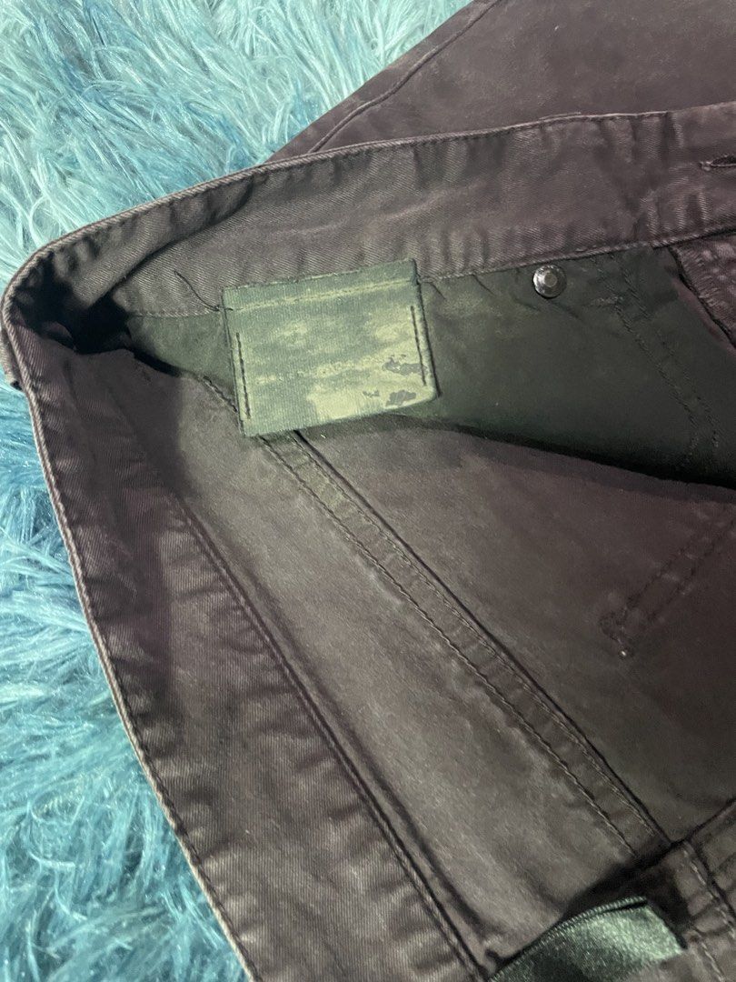 Dark Brown Casual Pants (Category: Trousers) located in Manila. Submitted by jssur (Listing ID 1470083983, Image 3). Description: Dark brown casual pants with classic five-pocket design and button fly closure. Clean solid color throughout, easy to match with various tops and footwear. Fabric shows standard construction with visible seam details along the legs and back pockets. Measurements shown in photos indicate an inseam length around 29 inche