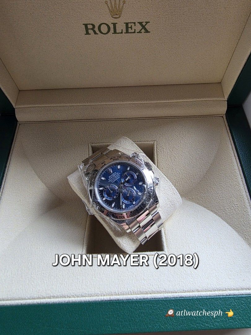 DAYTONA WHITEGOLD "JOHN MAYER" (Category: Luxury Watches) located in Taguig. Submitted by atlwatchesph (Listing ID 1469948901, Image 3). Description: 🎤 DAYTONA BLUE DIAL WHITEGOLD 🎤 MODEL 116509 🎤 NICKNAME: JOHN MAYER 🎤 YEAR 2018 🎤 EXCELLENT CONDITION, LIGHTLY WORN 🎤 COMPLETE SET 🏷 PHP 2,397,000.00 ⌚️Watch posted is available & in stock 🤝📲 Posted price Slightly negotiable. For serious inquiries- please message me directly for best deal p