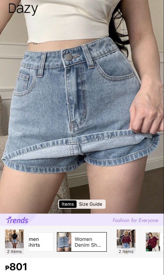 Dazy Denim Skort Size XL Light Blue (Category: Shorts) located in Manila. Submitted by lorainelouise (Listing ID 1470034660, Image 1). Description: -Never been used, got the wrong size. - Brand: Dazy - Size: XL - Color: Light washed blue denim - Style: Skort (skirt design in front, shorts underneath) - Features: Button closure, belt loops, two functional back pockets - Condition: Great casual piece for daily styling.